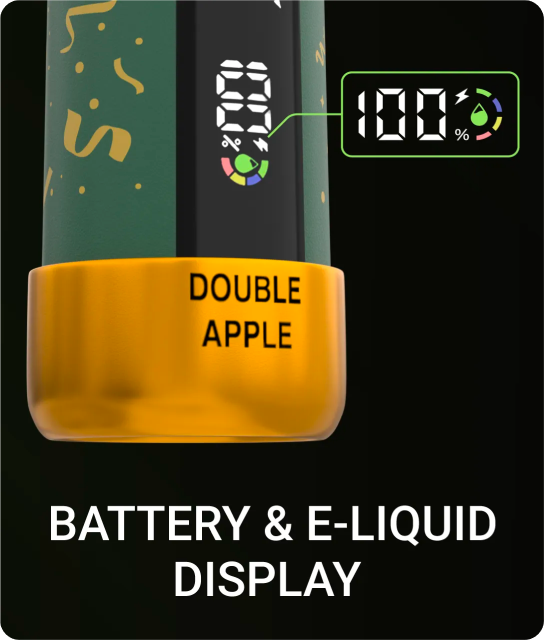 HQD Sisa battery and e-liquid display