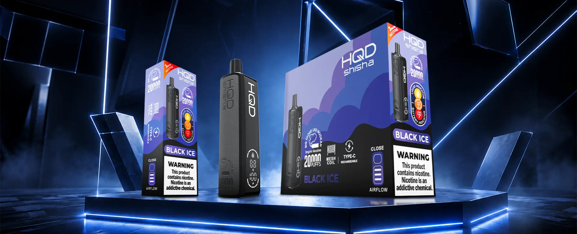 HQD Shisha retail packaging