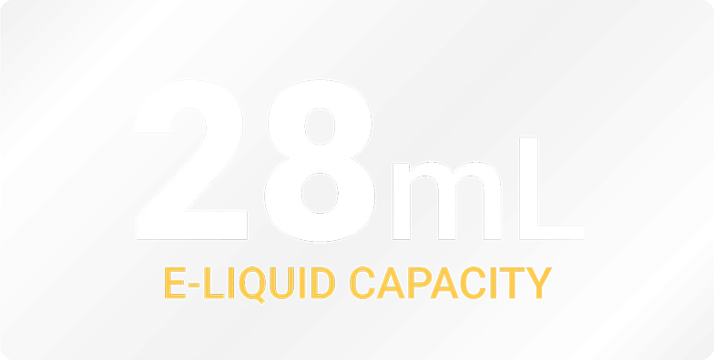 HQD Sisa 28mL e-liquid capacity
