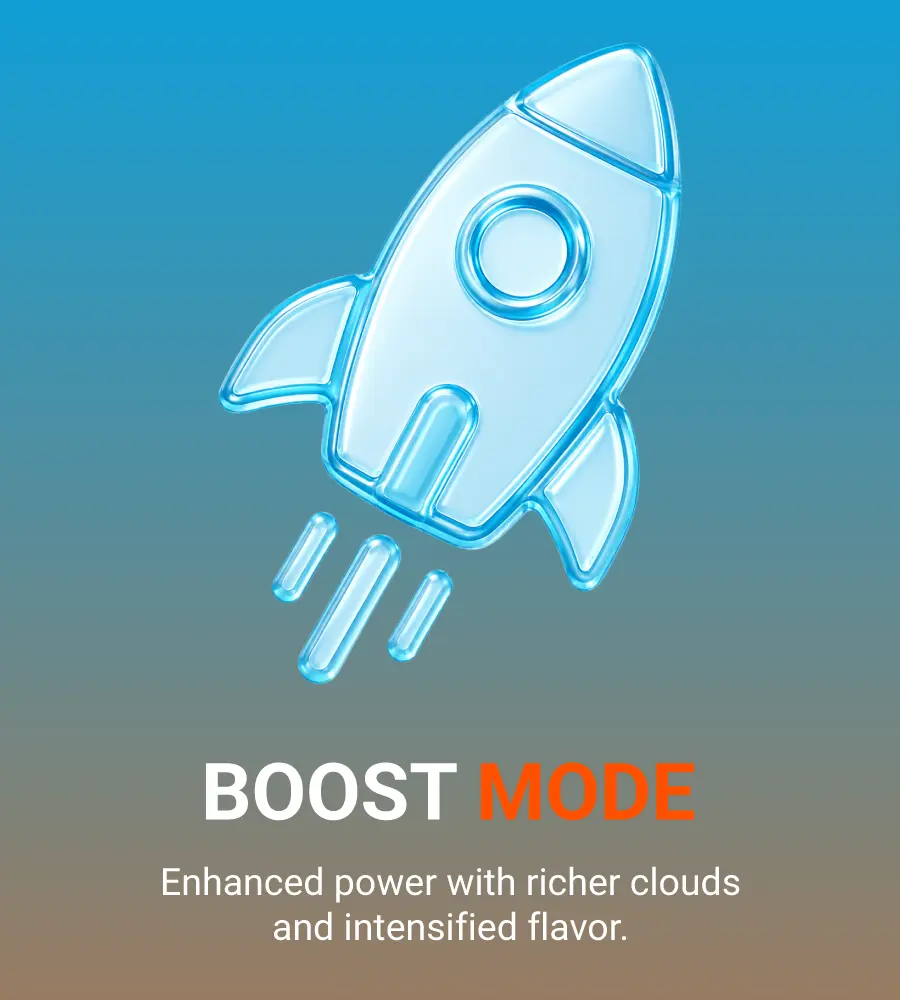 HQD Go Boost Mode icon — glass rocket