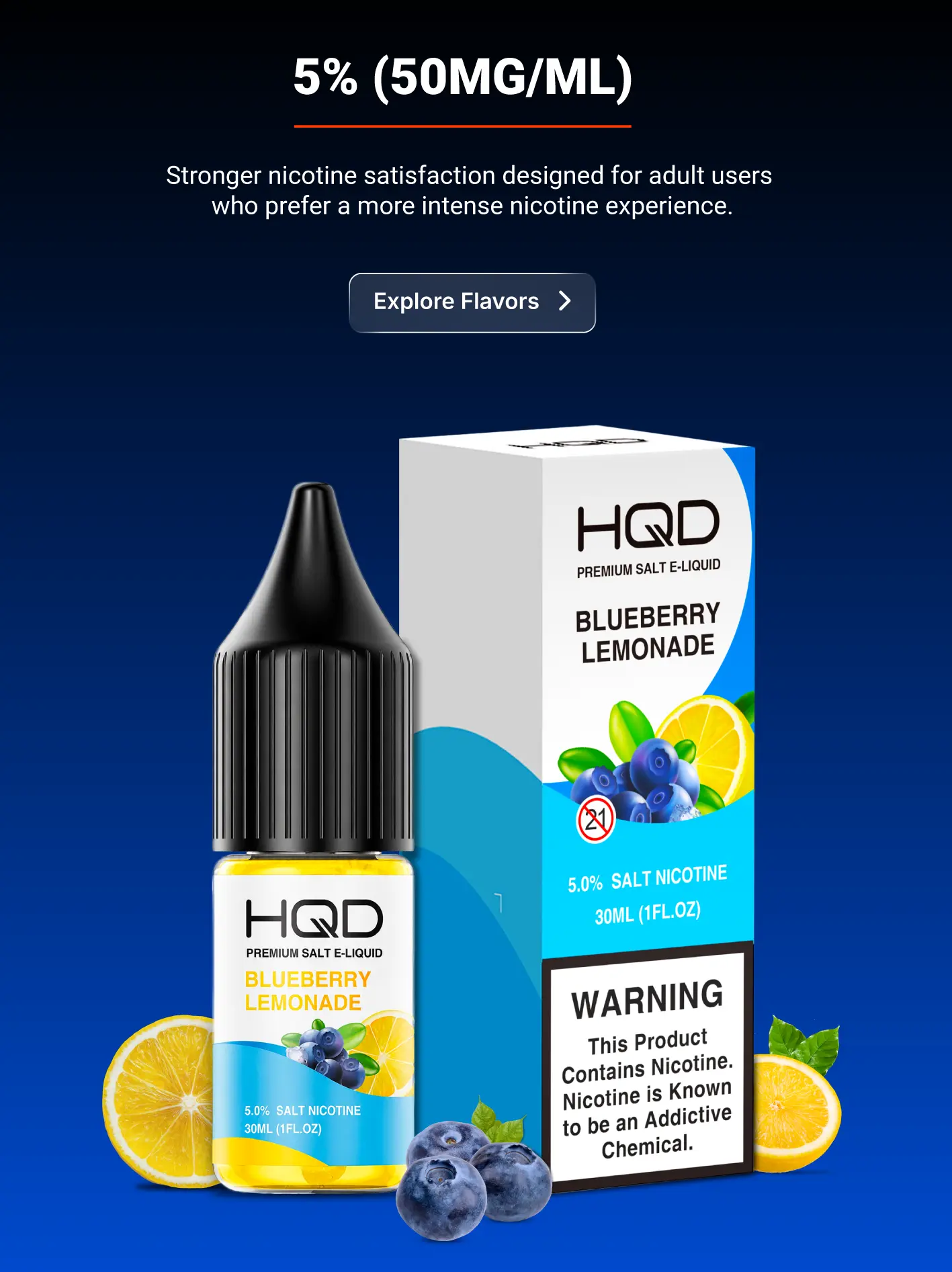 HQD E-Liquid 5% nicotine strength