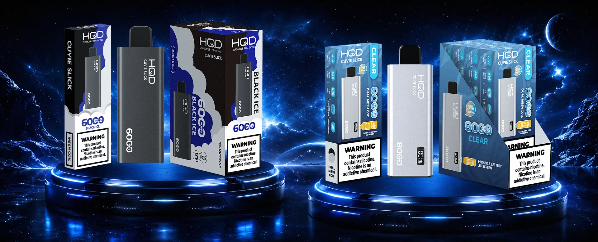 HQD Cuvie Slick packaging display