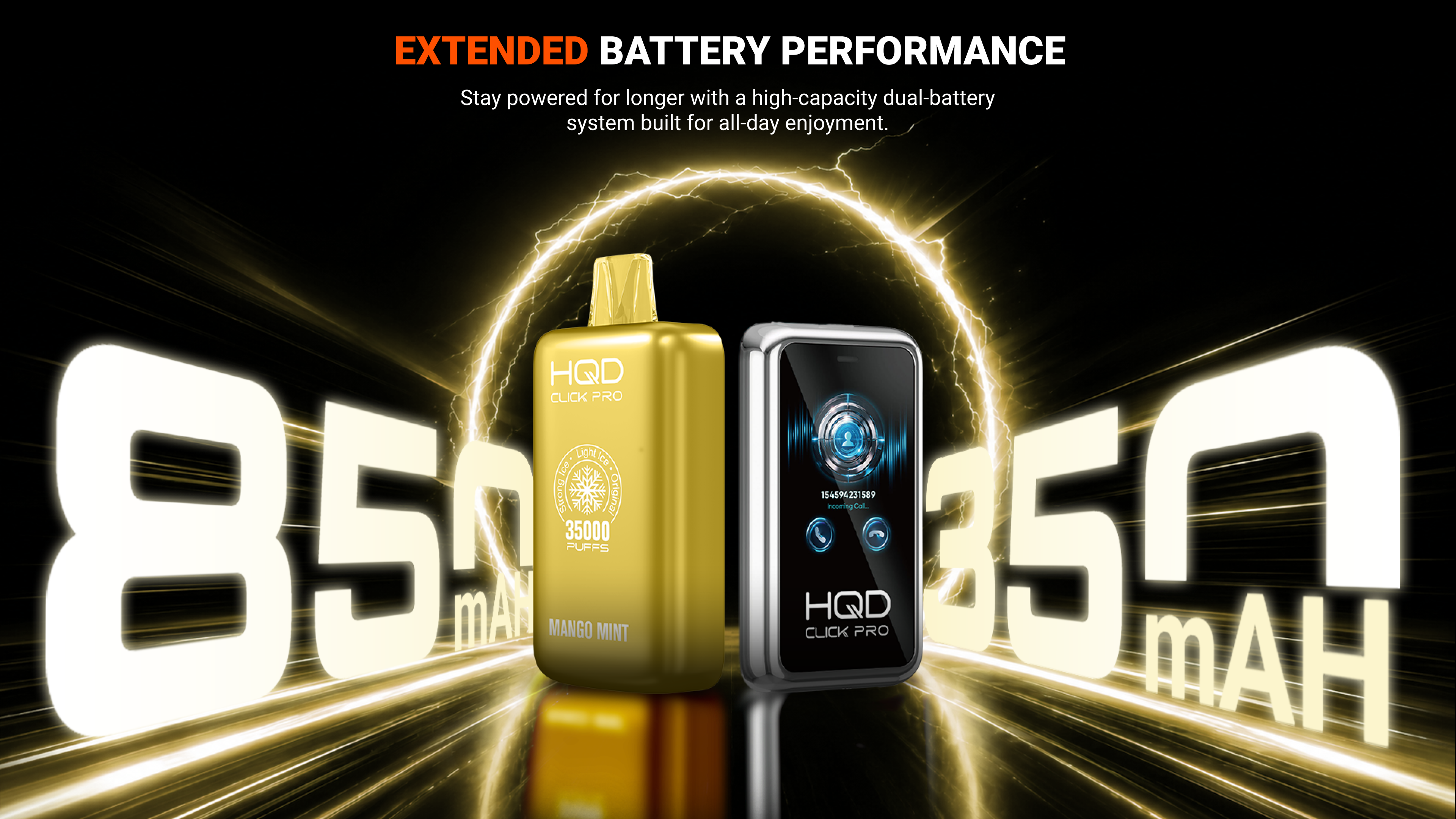 HQD Click Pro extended battery performance banner