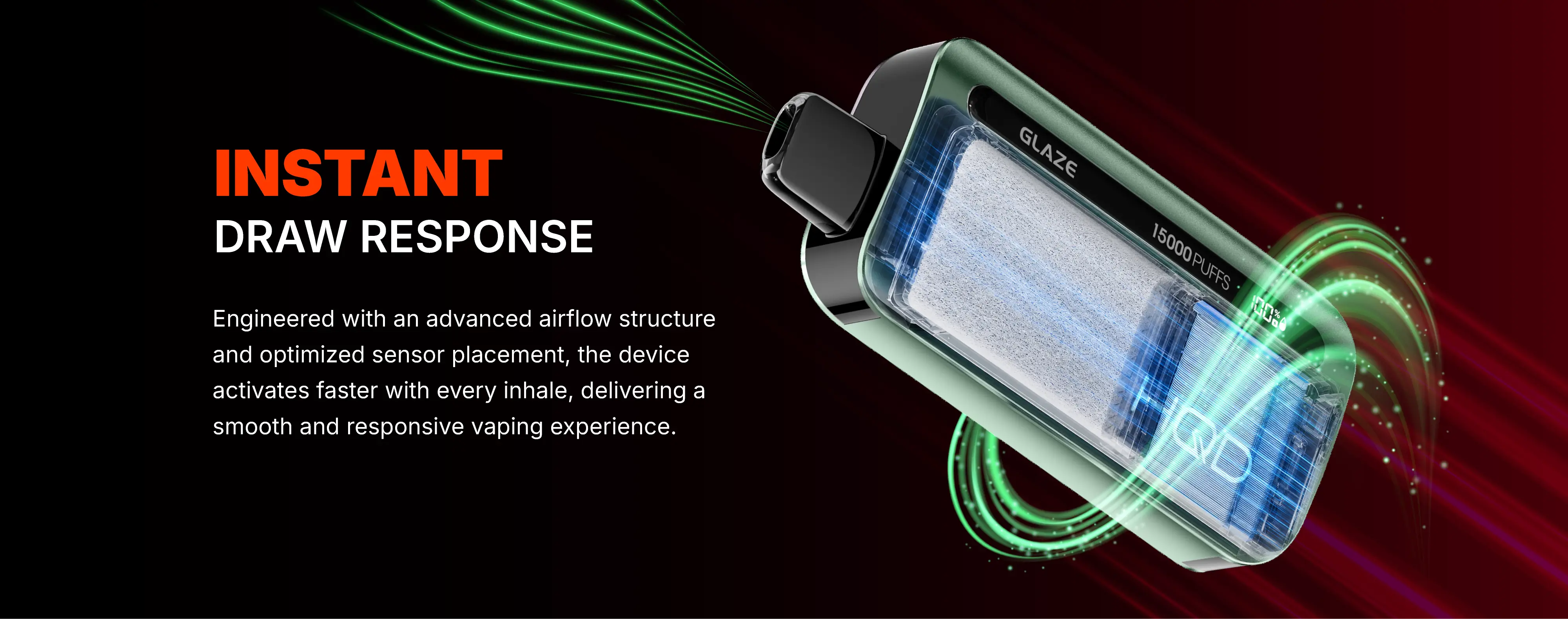 HQD Glaze Plus with airflow visualization and 40% faster draw