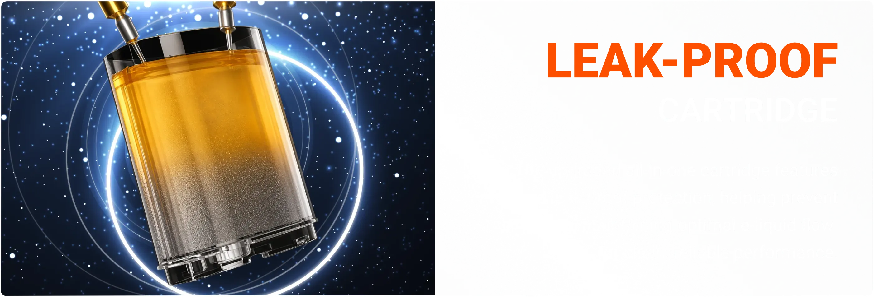 Leak-proof all-in-one cartridge close-up