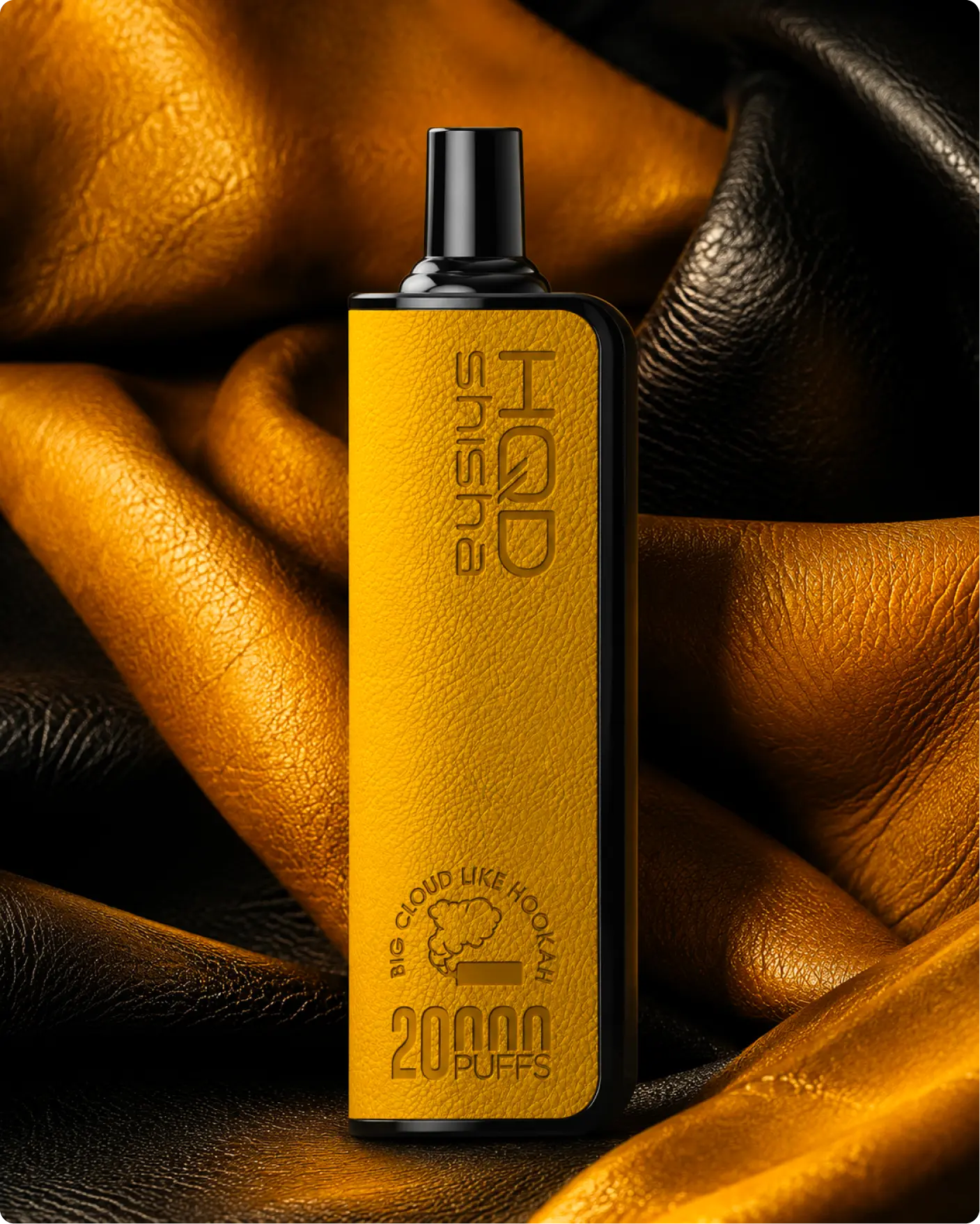 HQD Shisha device with leather-textured finish